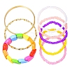 Alloy & Acrylic & Seed Beads  Bead Stretch Bracelets Se PW-WG6490F-01-1