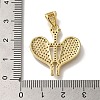 Heart Rack Plating Brass Clear Cubic Zirconia Pendants KK-U019-29G-3