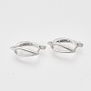 Brass Hoop Earring Findings with Latch Back Closure KK-T048-020P-NF-1