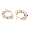 Glass Hoop Earrings EJEW-TA00589-03-4