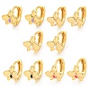 Flower Real 18K Gold Plated Brass Hoop Earrings EJEW-L269-077G-1