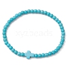 3Pcs 3 Colors Synthetic Turquoise Beaded Stretch Bracelets Sets for Women BJEW-JB11165-3