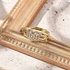 Brass Micro Pave Cubic Zirconia Adjustable Finger Rings for Women RJEW-U032-02G-2