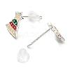 Christmas Theme Brass Stud Earrings EJEW-D062-01E-S-2