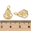 Brass Pave Natural Shell Mermaid Charms with Jump Rings KK-P283-10G-3