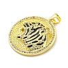 Brass Micro Pave Cubic Zirconia Pendants KK-K354-09A-G-2