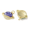Brass Micro Pave Clear Cubic Zirconia Pendants KK-C045-18G-2