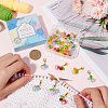 30Pcs Flower Glass & Natural & Dyed Malaysia Jade Locking Stitch Marker HJEW-SC0001-77-3