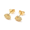 Shell Shape Brass Micro Pave Clear Cubic Zirconia Stud Earrings EJEW-A135-02G-4