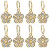 Beebeecraft 8Pcs Brass Micro Pave Clear Cubic Zirconia Charms ZIRC-BBC0002-33-1