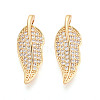 Brass Pave Clear Cubic Zirconia Pendants KK-T074-93A-G-1