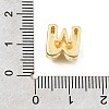 Brass Micro Pave Clear Cubic Zirconia Initial Spacer Bars KK-E802-34G-W-3