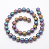 Electroplate Non-magnetic Synthetic Hematite Beads Strands G-R363-6mm-02-2