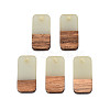 Two-tone Transparent Resin & Walnut Wood Pendants RESI-S384-008A-B05-3