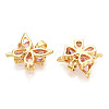 Brass Micro Pave Cubic Zirconia Charms KK-N254-226G-2