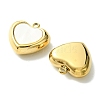 Ion Plating(IP) 304 Stainless Steel Pave Shell Heart Charms FIND-Z028-29G-2