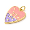 Brass Enamel Pendants KK-Z077-01G-01-2