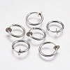 Tarnish Resistant 304 Stainless Steel Retractable Clip-on Hoop Earrings STAS-I097-078P-6