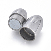 304 Stainless Steel Magnetic Clasps with Glue-in Ends STAS-D242-03P-2