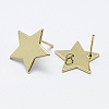 Brass Stud Earring Findings X-KK-F728-10G-NF-2