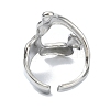 304 Stainless Steel Cuff Rings for Women RJEW-M019-05P-3