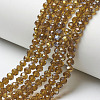 Electroplate Transparent Glass Beads Strands EGLA-A034-T4mm-H07-1