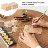 AHADERMAKER 20Pcs 5 Styles Square Grooved Wood Blocks for Stamp Carving WOOD-GA0001-63-6