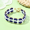 Glass Seed Beaded Flower Bracelets for Women BJEW-MZ00140-1