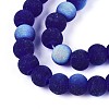Frosted Transparent Glass Beads Strands GLAA-T032-T6mm-MBB15-3