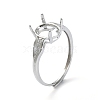 Adjustable 925 Sterling Silver Finger Ring Components STER-K179-03P-1