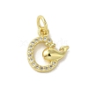 Real 18K Gold Plated Brass Pave Clear Cubic Zirconia Pendants KK-M283-07B-01-1