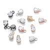 Brass Clear Cubic Zirconia Charms ZIRC-G170-13-1