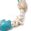 Synthetic Turquoise Beaded Stretch Bracelets for Women BJEW-JB11122-4