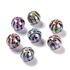 UV Plating Rainbow Iridescent Opaque Acrylic Beads MACR-K361-02C-1