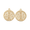 Brass Etched Metal Embellishments Charms KKC-D001-13KCG-1