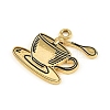 Blended Coffee Alloy Enamel Pendants ENAM-B038-01G-02-2
