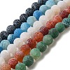 Natural & Dyed Crackle Agate Bead Strands G-T056-10mm-M-1