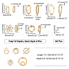   40Pcs 10 Style  Alloy Stud Earring Findings FIND-PH0008-36-4