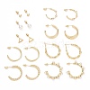 Ring & Triangle & Round Stud Earrings EJEW-D227-04G-1