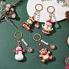 4Pcs 4 Styles Christmas Theme PVC Plastic Keychain KEYC-JKC00941-2