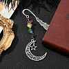Alloy Feather Bookmark with Moon & Star AJEW-TA00017-2