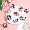 12Pcs 12 Style Skull & Rose & Heart & Mushroom & Butterfly Enamel Pin JEWB-SZ0001-80-5