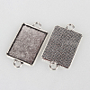 Tibetan Style Alloy Cabochon Connector Settings X-TIBEP-N004-01AS-2