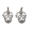 Brass Clear Cubic Zirconia Constellation Charms KK-B031-06P-1