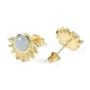 Natural Aquamarine Stud Earrings EJEW-K288-01G-01-2