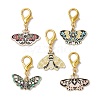 5Pcs 5 Styles Alloy Enamel Pendant Decorations HJEW-JM02336-1