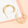 C-Shaped Brass Clear Cubic Zirconia Stud Earrings EJEW-A156-10B-G-3