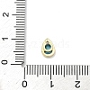 Teardrop Brass Micro Pave Cubic Zirconia Cabochons KK-P345-13G-B08-3