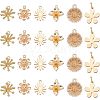 SUPERFINDINGS 24Pcs 6 Style Brass Charms KK-FH0003-86-1