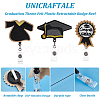 3Pcs 3 Style Graduation Theme Felt Plastic Retractable Badge Reel JEWB-UN0001-02-4